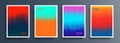 Set of abstract vibrant backgrounds with dynamic color gradients. Vivid graphic templates collection. Royalty Free Stock Photo