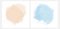 Set of 2 Abstract Watercolor Style Vector Splashes. Pastel Color Irregular Daubs Set.