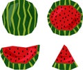 Set of abstract watermelon slices