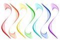 Set of abstract waves of all colors of the rainbow Royalty Free Stock Photo