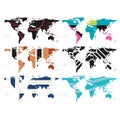 Set of Abstract World Maps vector