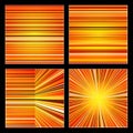 Set of abstract yellow and orange retro stripes co Royalty Free Stock Photo