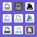Set abw file format icons for digital purposes, extension, file type, document and folder