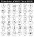 Set of academic disciplines icons Royalty Free Stock Photo