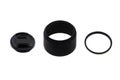 Set of accessories for the camera lens hood, lens cap and lens on an isolated background Royalty Free Stock Photo