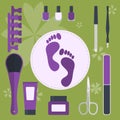 Set of accessories and tools for pedicure and manicure
