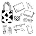 Set accessory vector illustration design hand drawing art