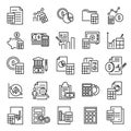 Set of accounting thin line icons. Royalty Free Stock Photo