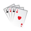 Set of aces, ace of spades, herts, clubs and diamonds, Royalty Free Stock Photo