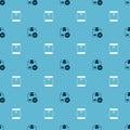 Set ackage box with check mark and Envelope on seamless pattern. Vector