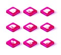 Set Add cloud, Document with minus, PDF file document, PSD, and lock, clock, Cloud storage text and XLS icon. Vector