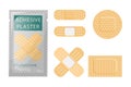 A set of adhesive plaster for wounds.