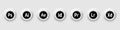Set of Adobe Products icons: Illustrator, Photoshop, InDesign, Premiere Pro, After Effects, Lightroom ... Vector black and white Royalty Free Stock Photo