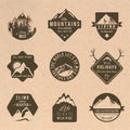 Set of adventure labels in vintage style
