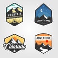 Set of adventure traveling logo vector outdoor illustration design