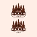 Set of Adventure Vintage Logo Vector Illustration Design. Hand Drawn Outdoor Logo Badge Template Design. Old Vintage Outdoor Royalty Free Stock Photo