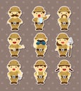 Set of Adventurer people stickers