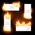 Set of advertisement banners with spurts flame Royalty Free Stock Photo