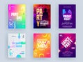 Set of Advertising Flyer Design like as Pantone Color, Sensation, Friday Night, Gradient, Summer, Dance Party