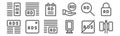 Set of 12 advertising icons. outline thin line icons such as billboard, banner, remove ads, ads, poster, ads