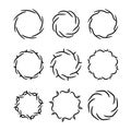 Set of aesthetic abstract round frame art decoration