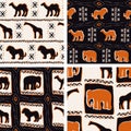 Set of Africa-themed seamless patterns Royalty Free Stock Photo