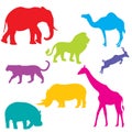 Set of African animals