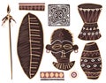 Set of African Design Elements Royalty Free Stock Photo