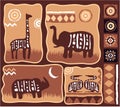 Set of African Design Elements Royalty Free Stock Photo