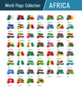 Set of African flags - Vector illustrations