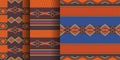 Kente cloth. African textile. Ethnic seamless patterns. Tribal geometric print