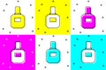 Set Aftershave icon isolated on color background. Cologne spray icon. Male perfume bottle. Vector Royalty Free Stock Photo