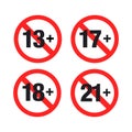 A set of Age restriction. Vector Illustration Royalty Free Stock Photo