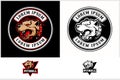 Set of aggressive pitbull vector badge logo template