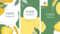 Set of agricultural backgrounds. Harvest. Abstract design. Flyer backgrounds. banners, posters.