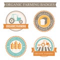 Set of 4 agricultural and farming badges