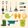 vector set of agricultural tools Royalty Free Stock Photo
