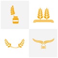 Set of Agriculture Wheat logo template vector, Luxury Wheat Logo Concept, Icon Symbol Royalty Free Stock Photo