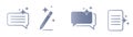 Set of AI chat and write icons with message bubbles, pen and document symbols. Artificial intelligence assistant for Royalty Free Stock Photo