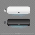 Set of air conditioners 3d. Realistic vector air conditioner.
