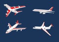 Set of air planes isolated vector illustration