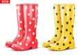 Set of air of rain boots