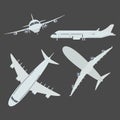 Set of aircraft airplane