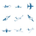 Set with aircraft icons.