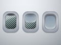 Set of Aircraft windows. Plane portholes . Vector.