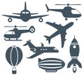 Set of aircrafts icons Royalty Free Stock Photo