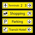 Set of Airport Signs with icons