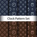 Set of Alarm Clock Seamless Pattern Background Royalty Free Stock Photo