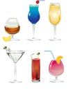 Set of alcogolik drinks Royalty Free Stock Photo