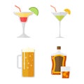 Set of alcohol drink vector.